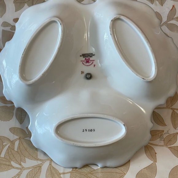 VTG Chechoslovakia Cobalt Blue Gold 3 Sections Porcelain Bowl / Plate  With Hand - Picture 5 of 7